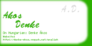 akos denke business card